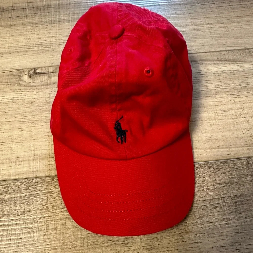 Red Polo Ralph Lauren Toddler Boys' Cotton Baseball Hat Cap in 12-24 months